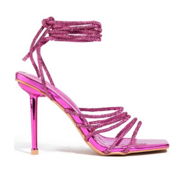 AZALEA WANG STATION SEXY TIE UP STILETTO SANDAL - Picture 4 of 9